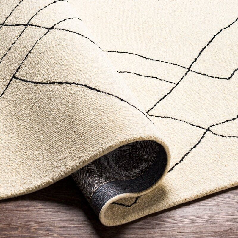 Isla Hand Tufted Wool CreamBlack Rug thumbnail 2