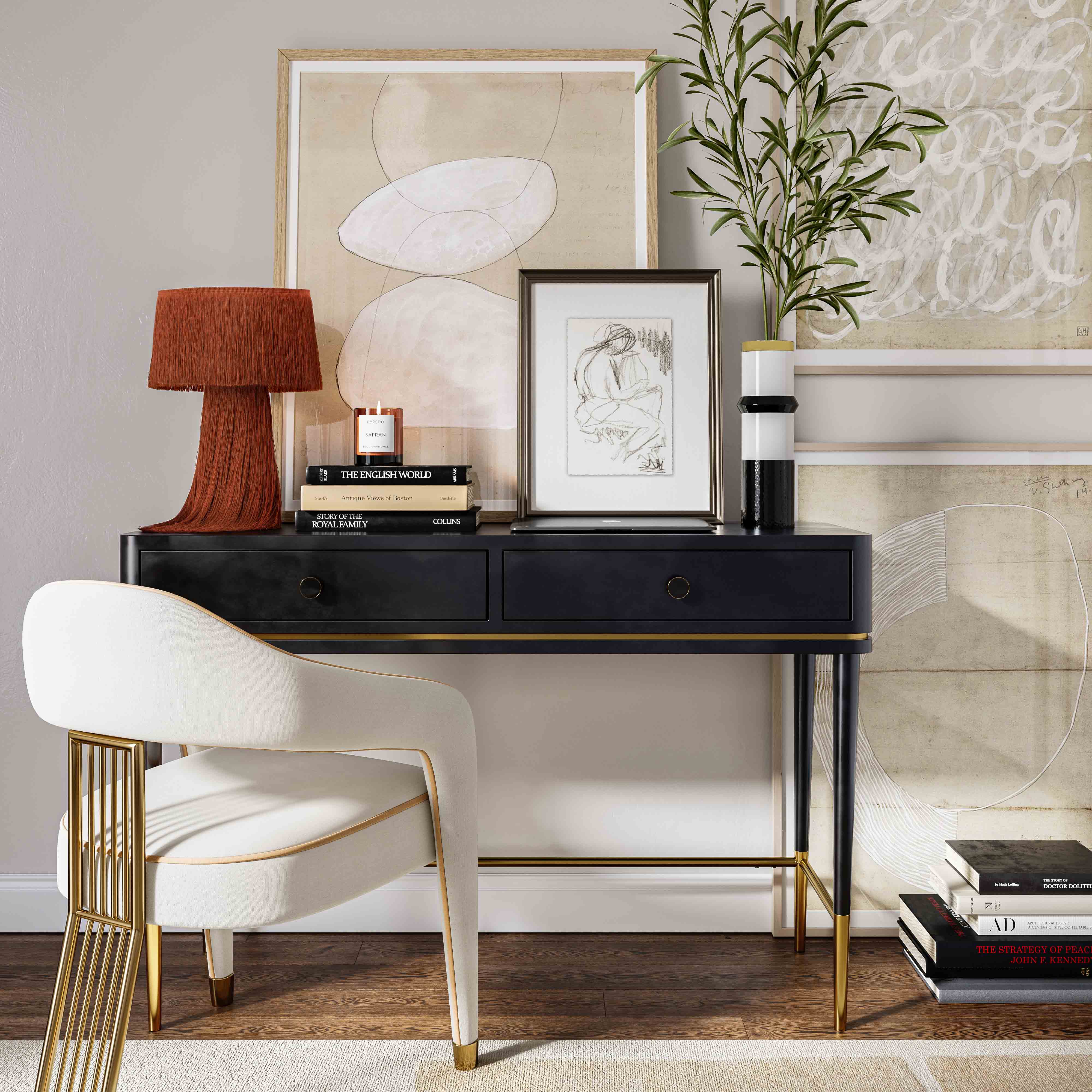 Ramiah Desk - Black thumbnail 2