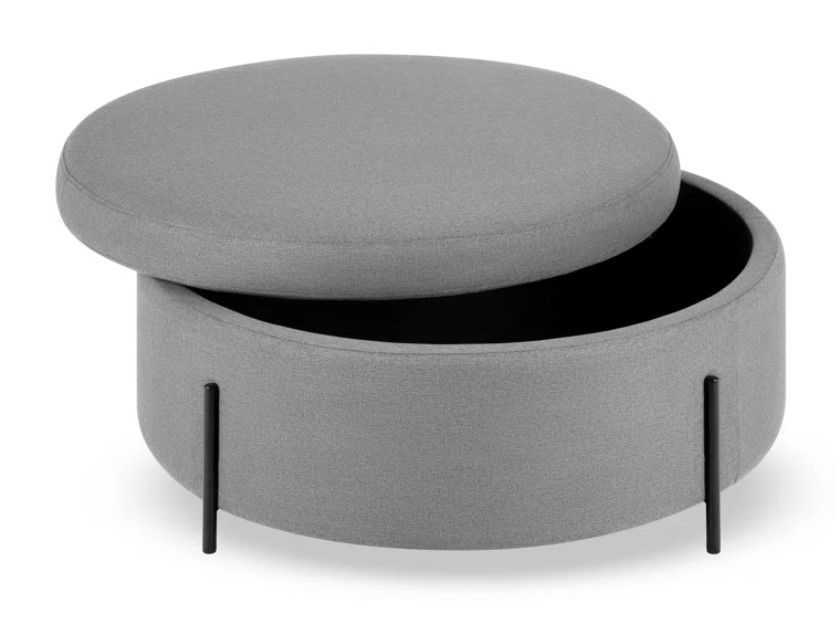Cori 39" Wide Round Storage Ottoman thumbnail 4