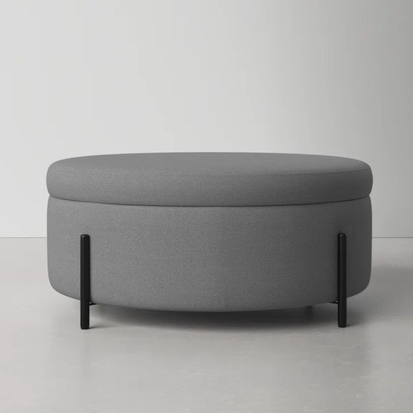 Cori 39" Wide Round Storage Ottoman thumbnail 5