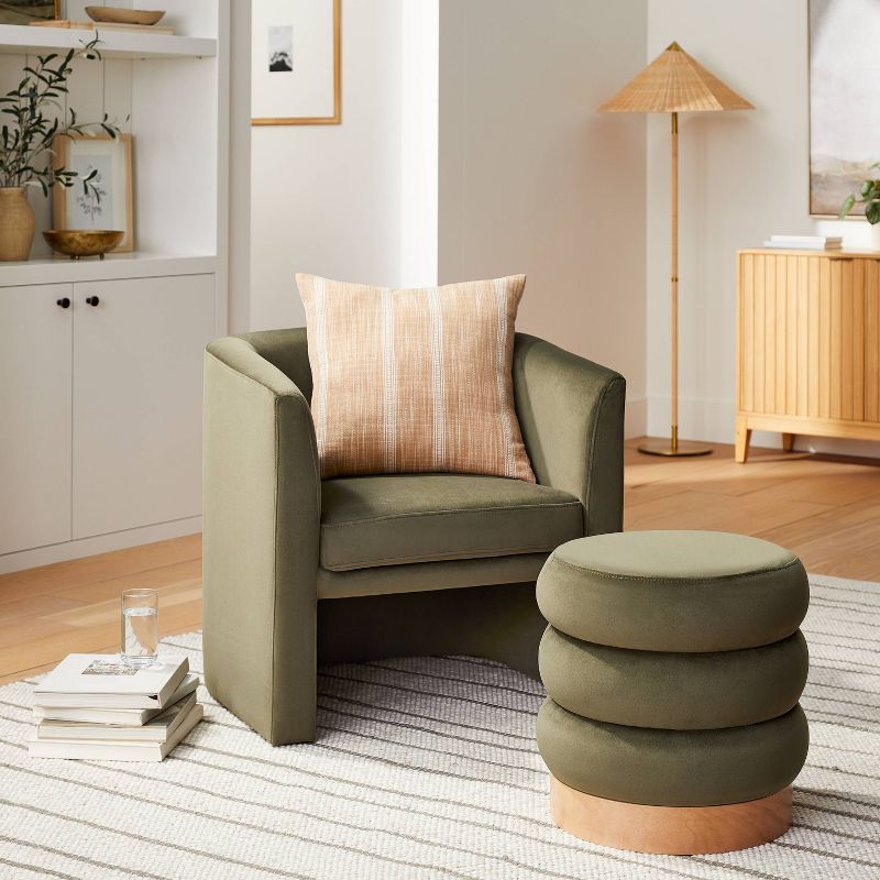 Vernon Upholstered Barrel Accent Chair thumbnail 2