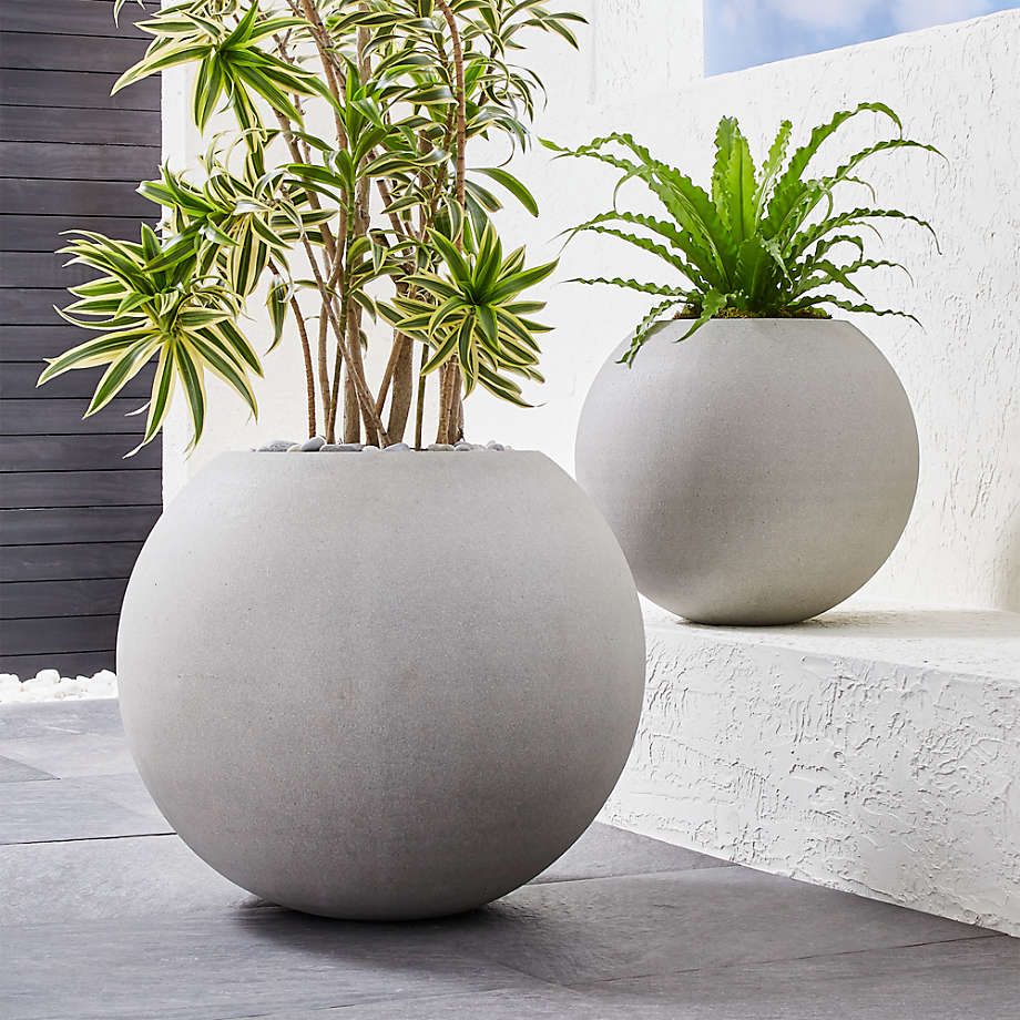Sphere Large Light Grey Indoor Outdoor Planter thumbnail 2