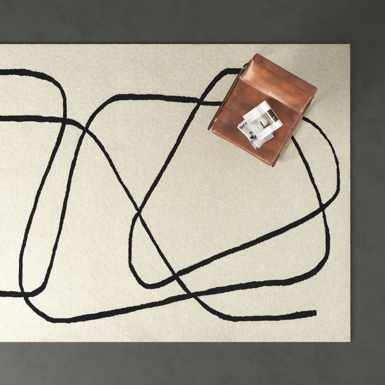 Whistler Hand Tufted Wool IvoryBlack Rug thumbnail 2