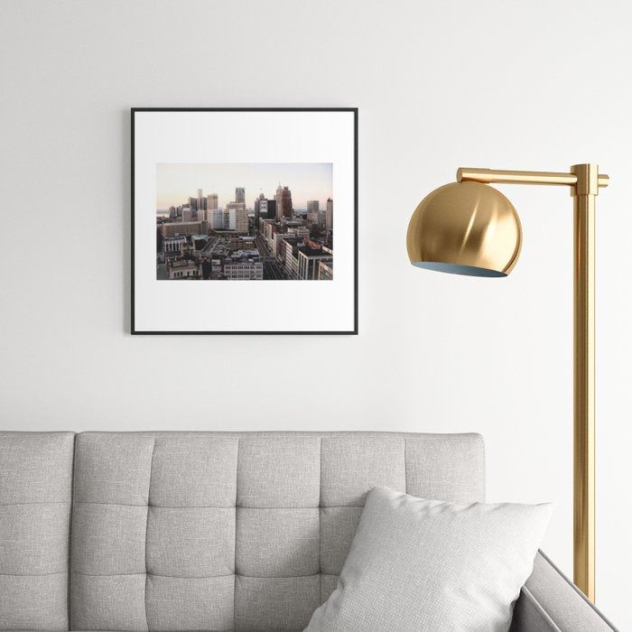 Downtown Detroit Skyline Woodward Avenue Framed Art Print thumbnail 2