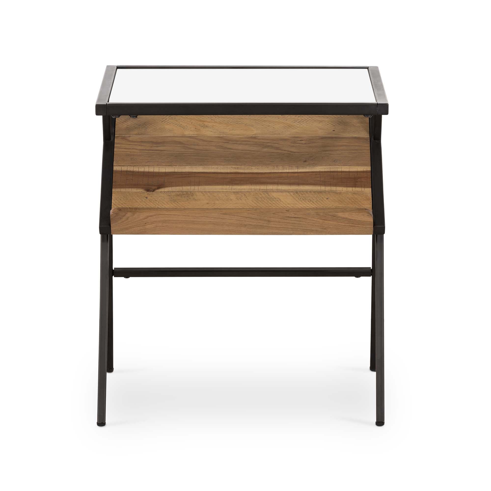 Mixed Wood and Glass Side Table thumbnail 3