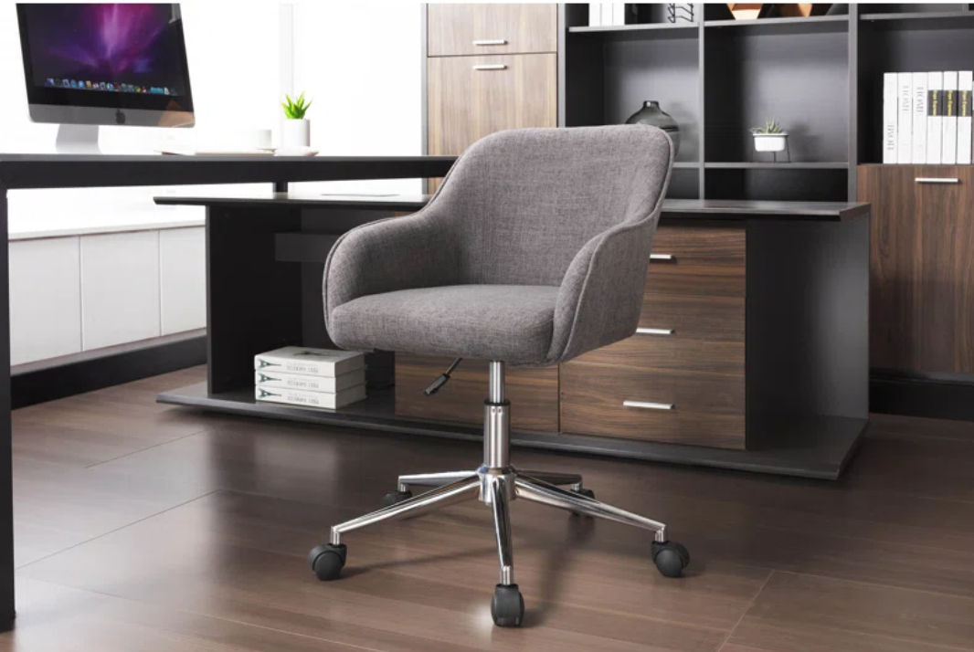 Alcaraz Fabric Office Chair with Chrome Base thumbnail 2