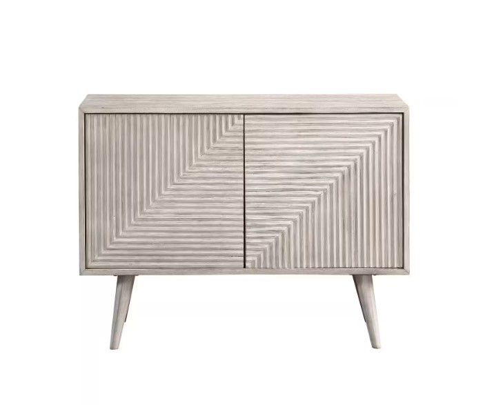 White Washed and Tan 2 Door Cabinet thumbnail 3