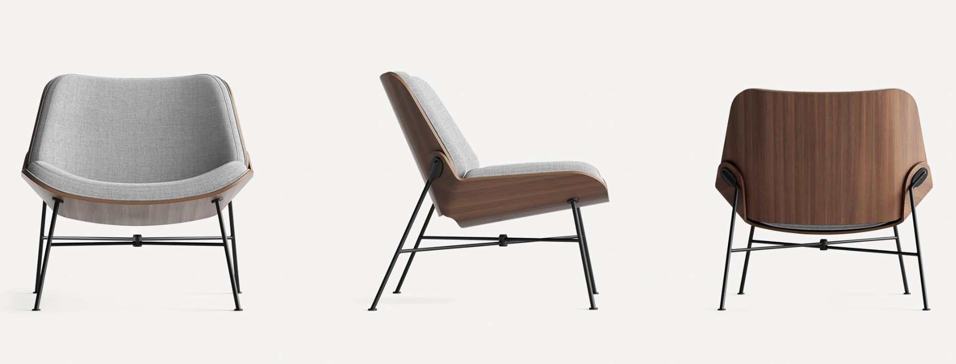 Vesper Fabric And Wood Lounge Chair thumbnail 3