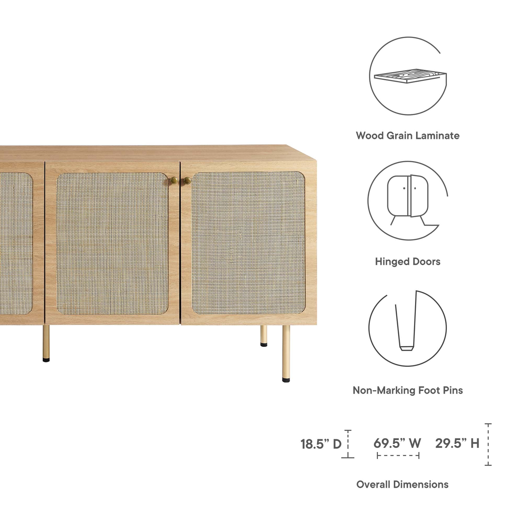 Chance Oak Sideboard thumbnail 4