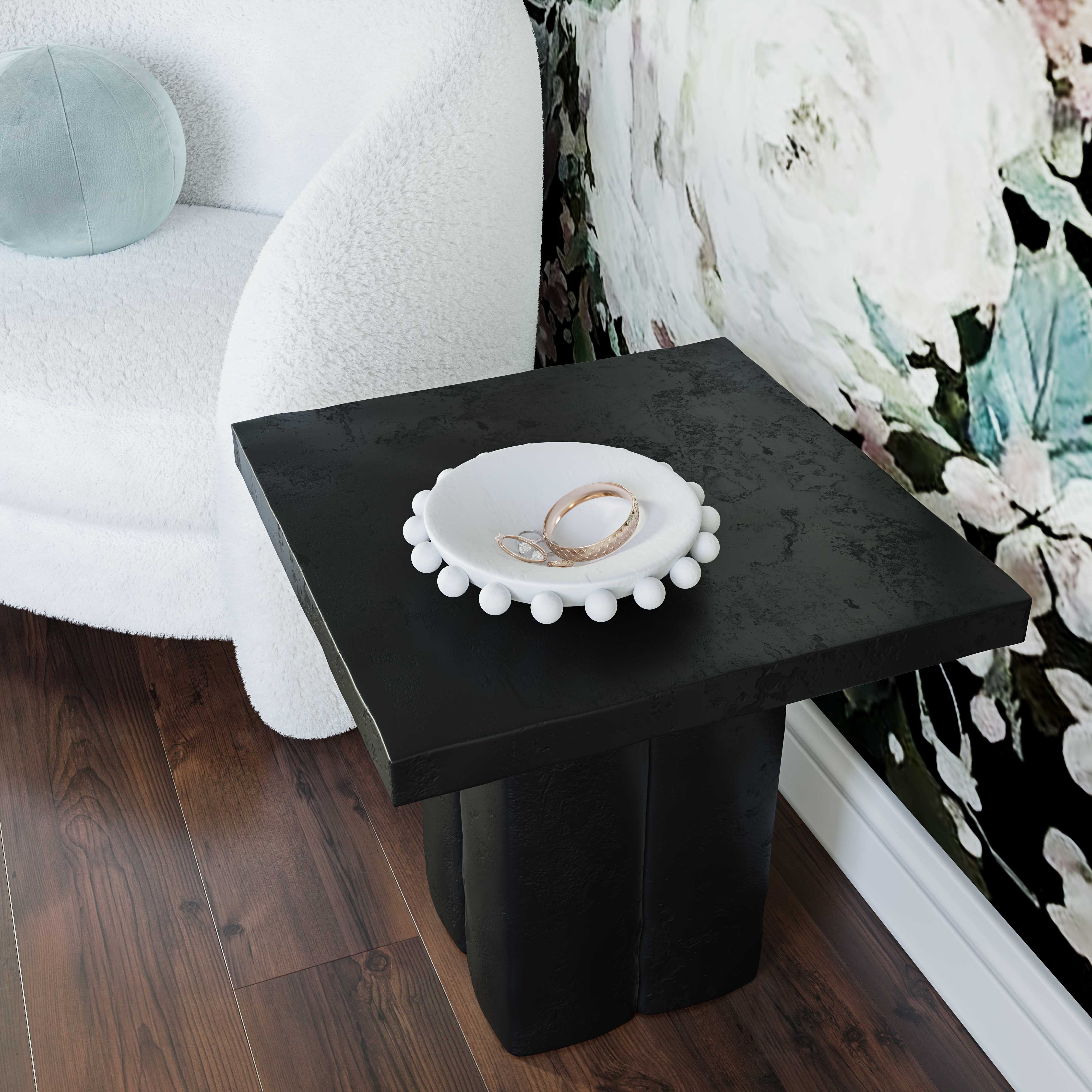 Layke Black Concrete Side Table thumbnail 2