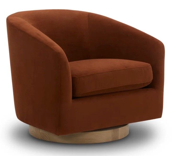 Bennett Upholstered Swivel Barrel Chair thumbnail 3