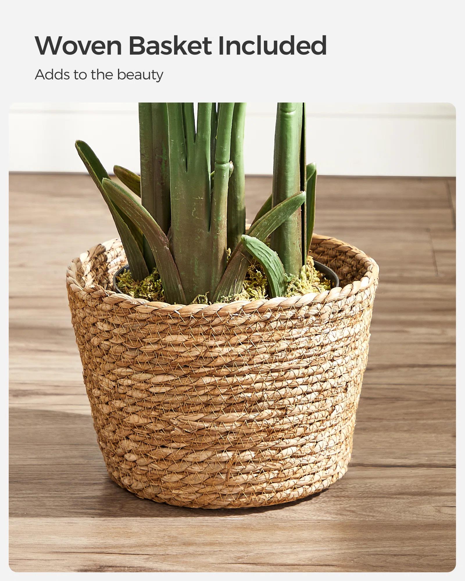 Faux Banana Leaf Tree with Planter Basket thumbnail 3
