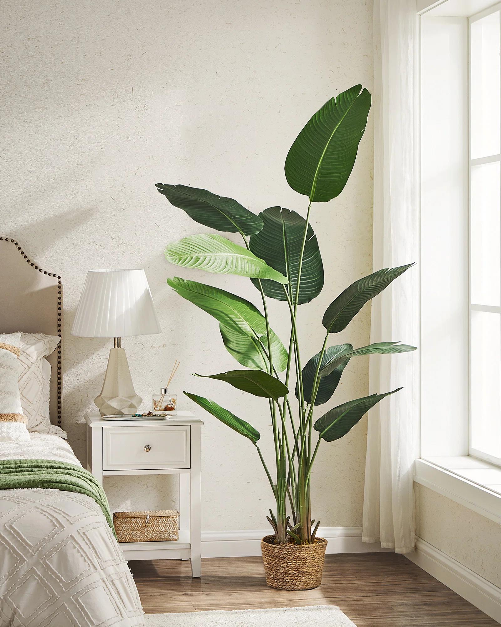 Faux Banana Leaf Tree with Planter Basket thumbnail 4