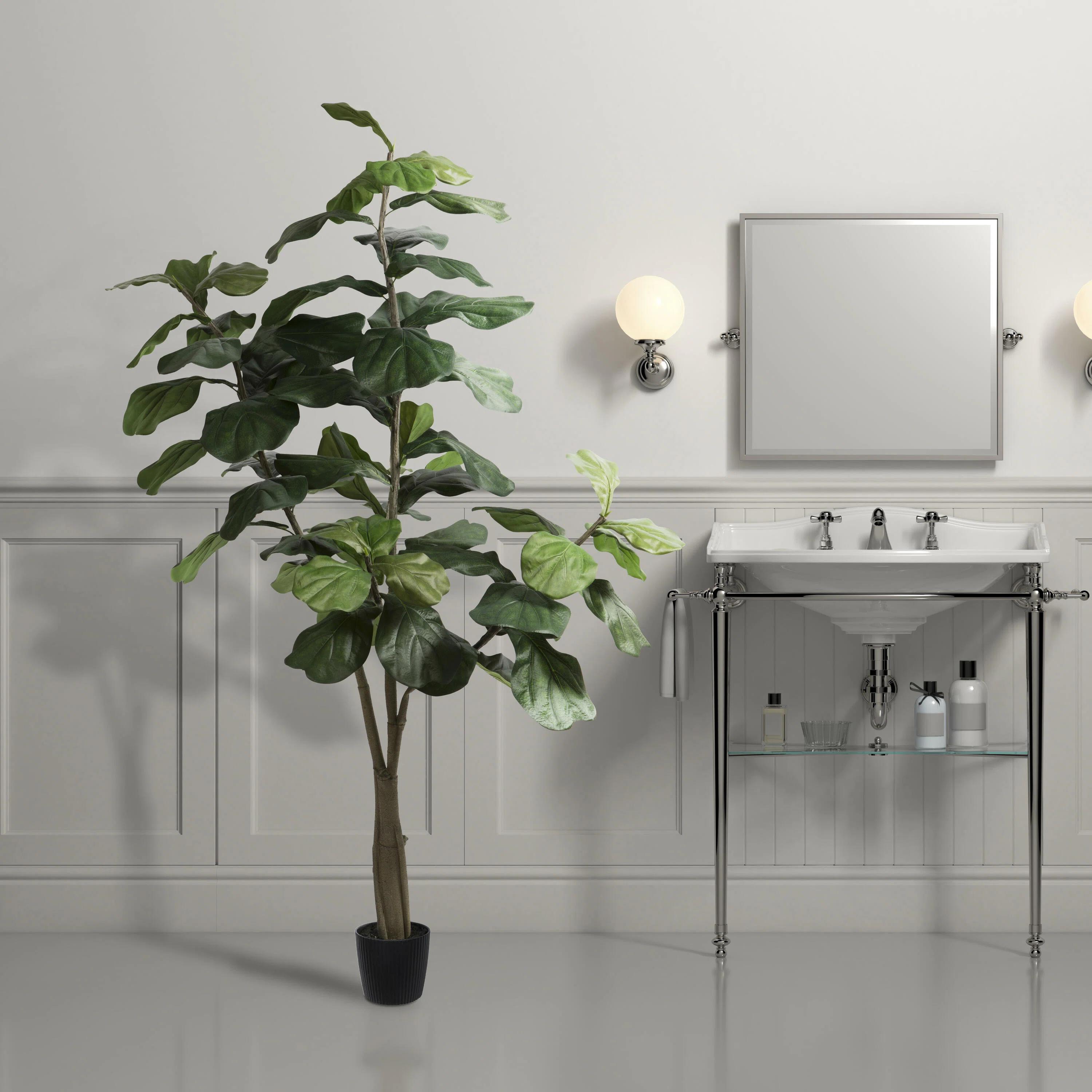 Faux Fiddle Leaf Fig Tree in Pot Liner thumbnail 2
