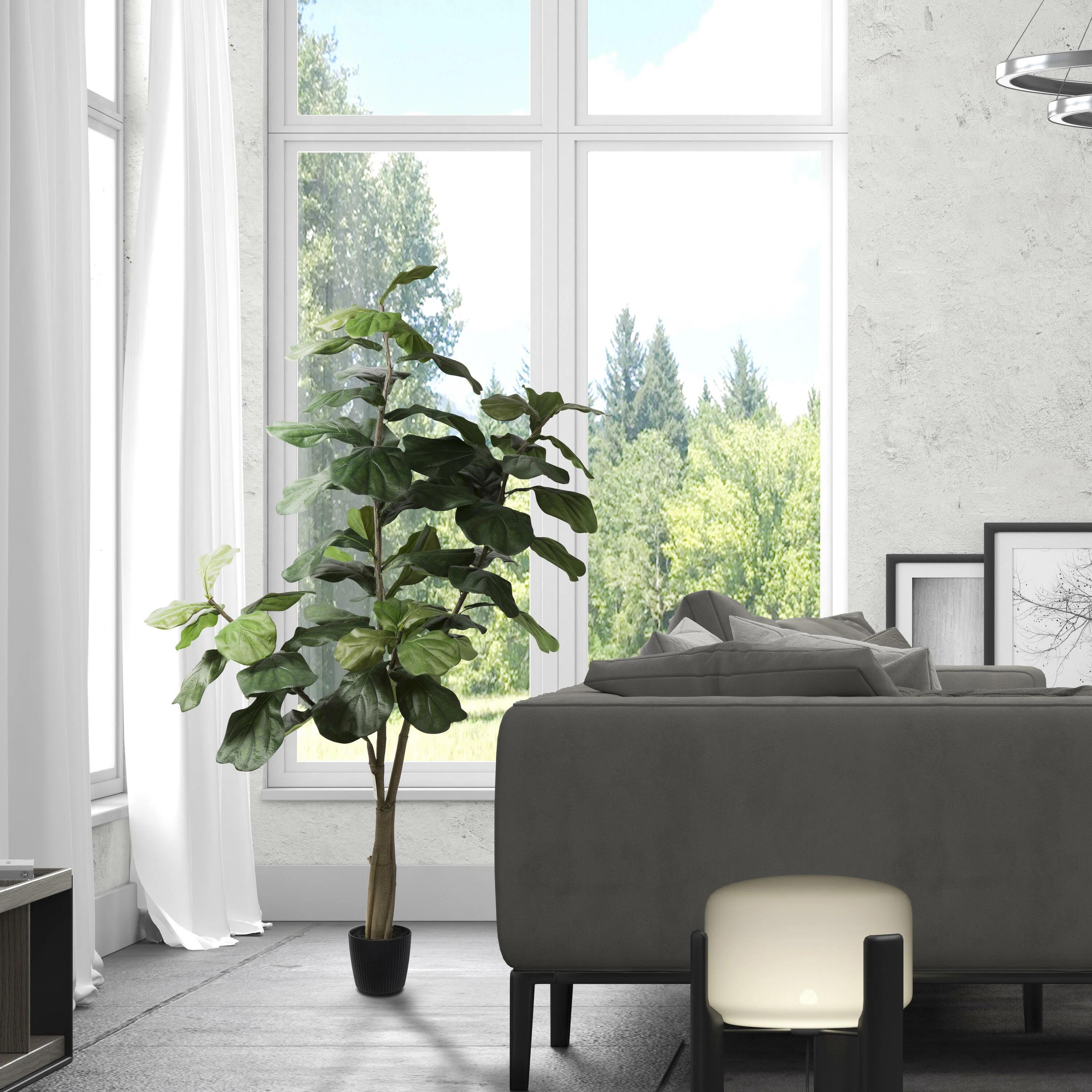 Faux Fiddle Leaf Fig Tree in Pot Liner thumbnail 3