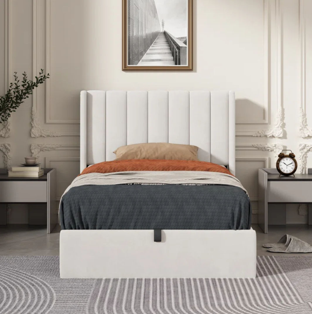 Daizia Hydraulic Lift Up Storage Platform Bed thumbnail 2