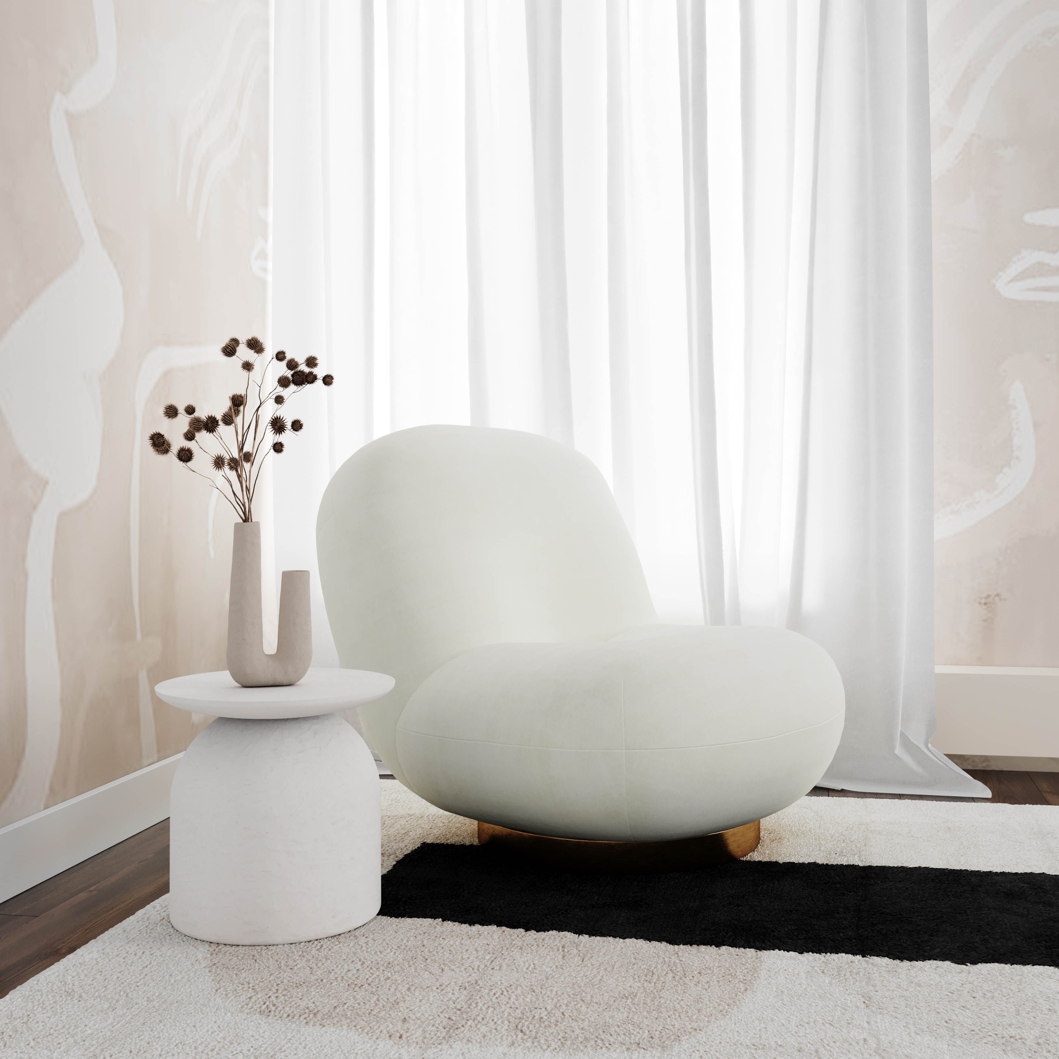 Chloe White Concrete Side Table thumbnail 2