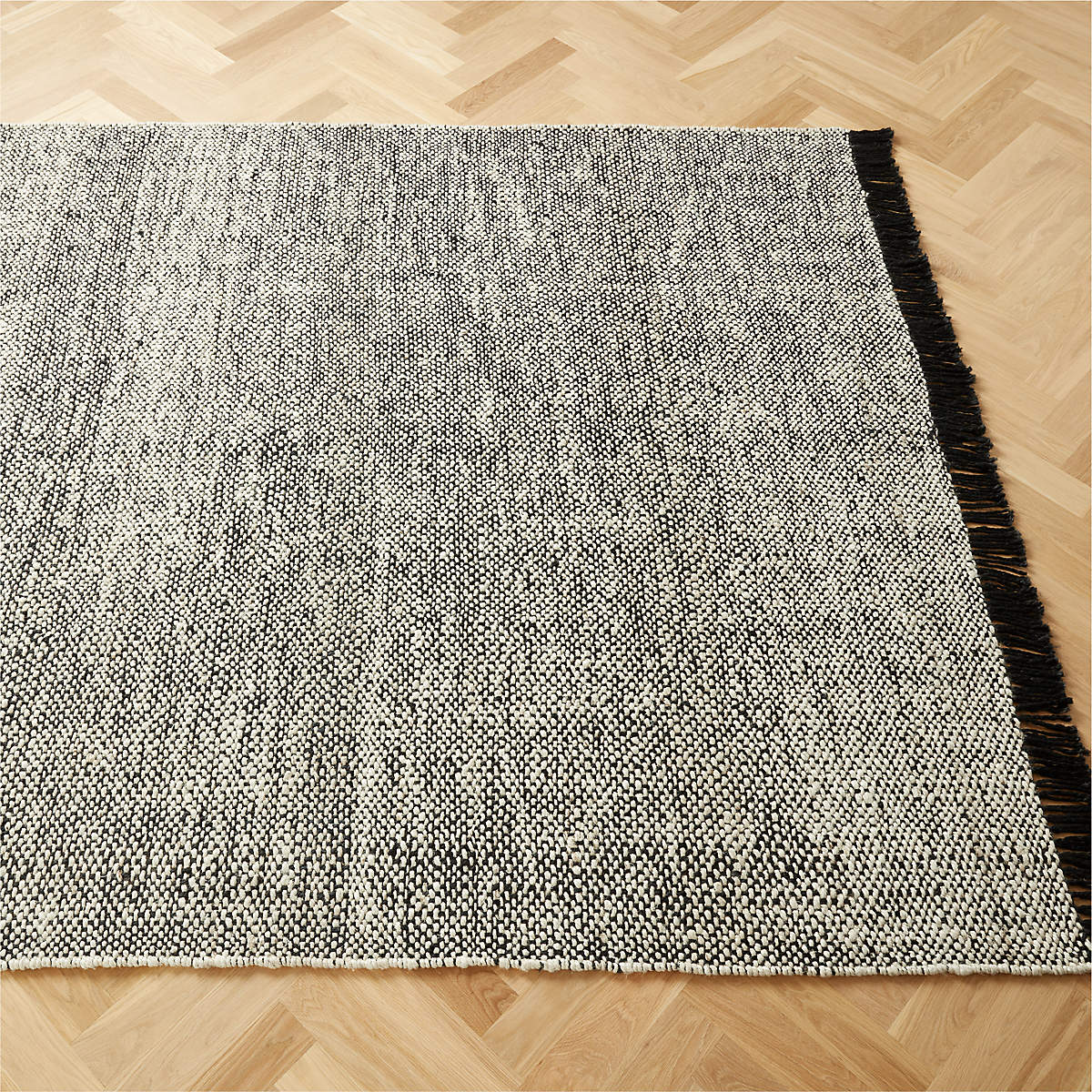 LENO BLACK AND WHITE JUTE AREA RUG 8'X10' thumbnail 2