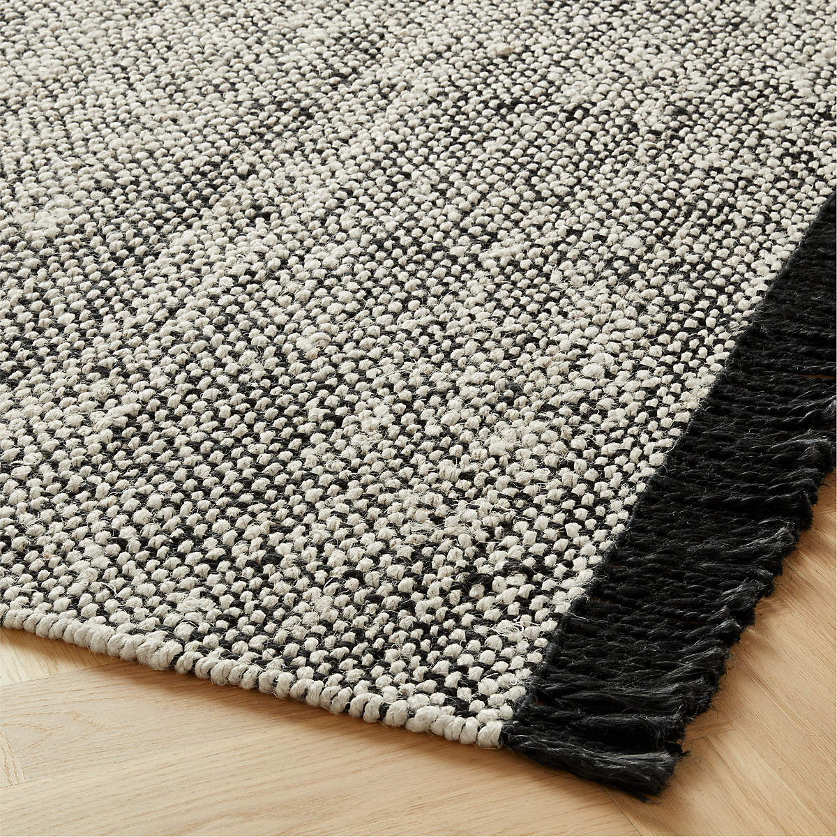 LENO BLACK AND WHITE JUTE AREA RUG 8'X10' thumbnail 3