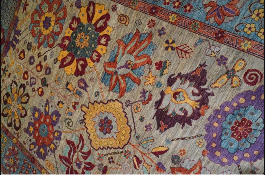 Sauj Balaugh One of a-Kind New Age Area Rug in Brown Taupe Aqua thumbnail 2