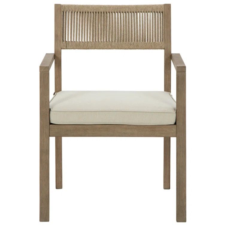 Eucalyptus Outdoor Stackable Dining Armchair Set of 2 thumbnail 3
