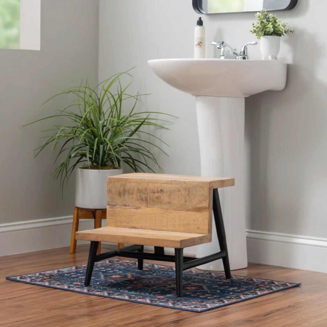 Macey Indoor Rustic Step Stool thumbnail 2
