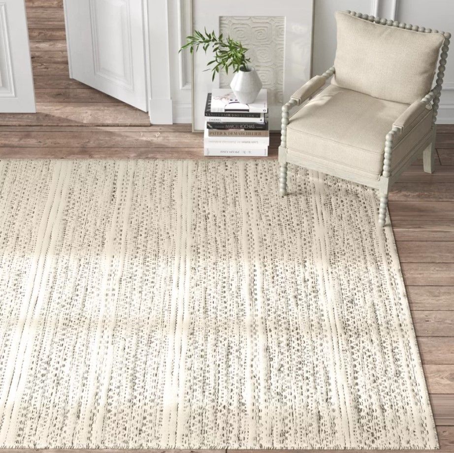 Sylvie Chevron Handmade Flatweave Wool Cream Black Area Rug thumbnail 3