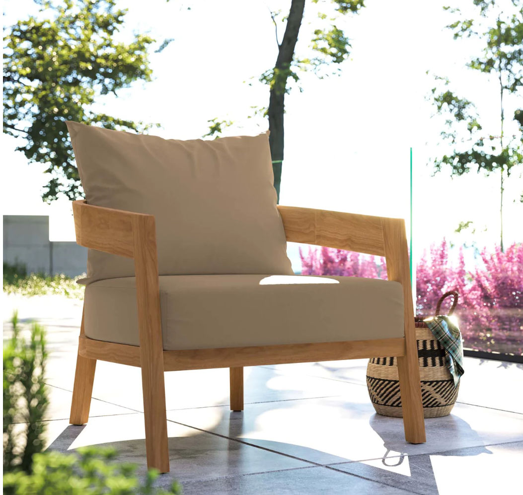  Brimwell Teak Wood Outdoor Patio Armchair thumbnail 2