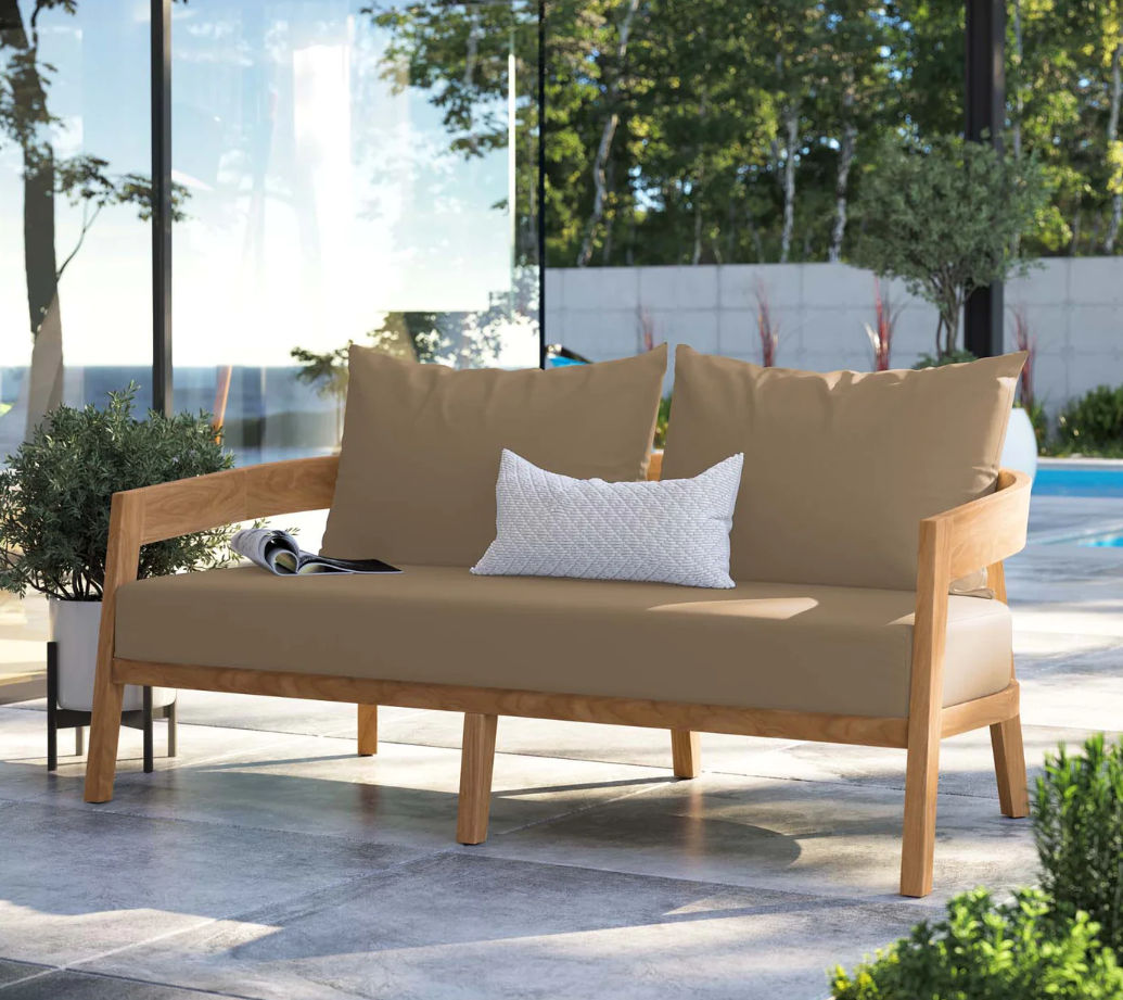 Brimwell Teak Wood Outdoor Patio Loveseat thumbnail 2