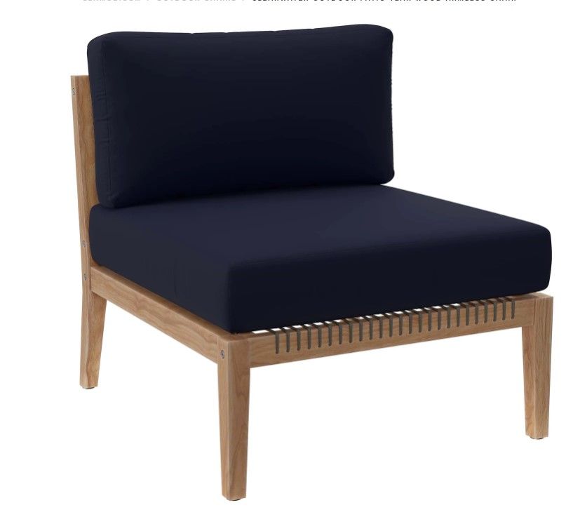 Azure Teak Armless Chair