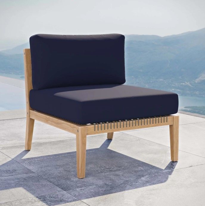 Azure Teak Armless Chair thumbnail 2