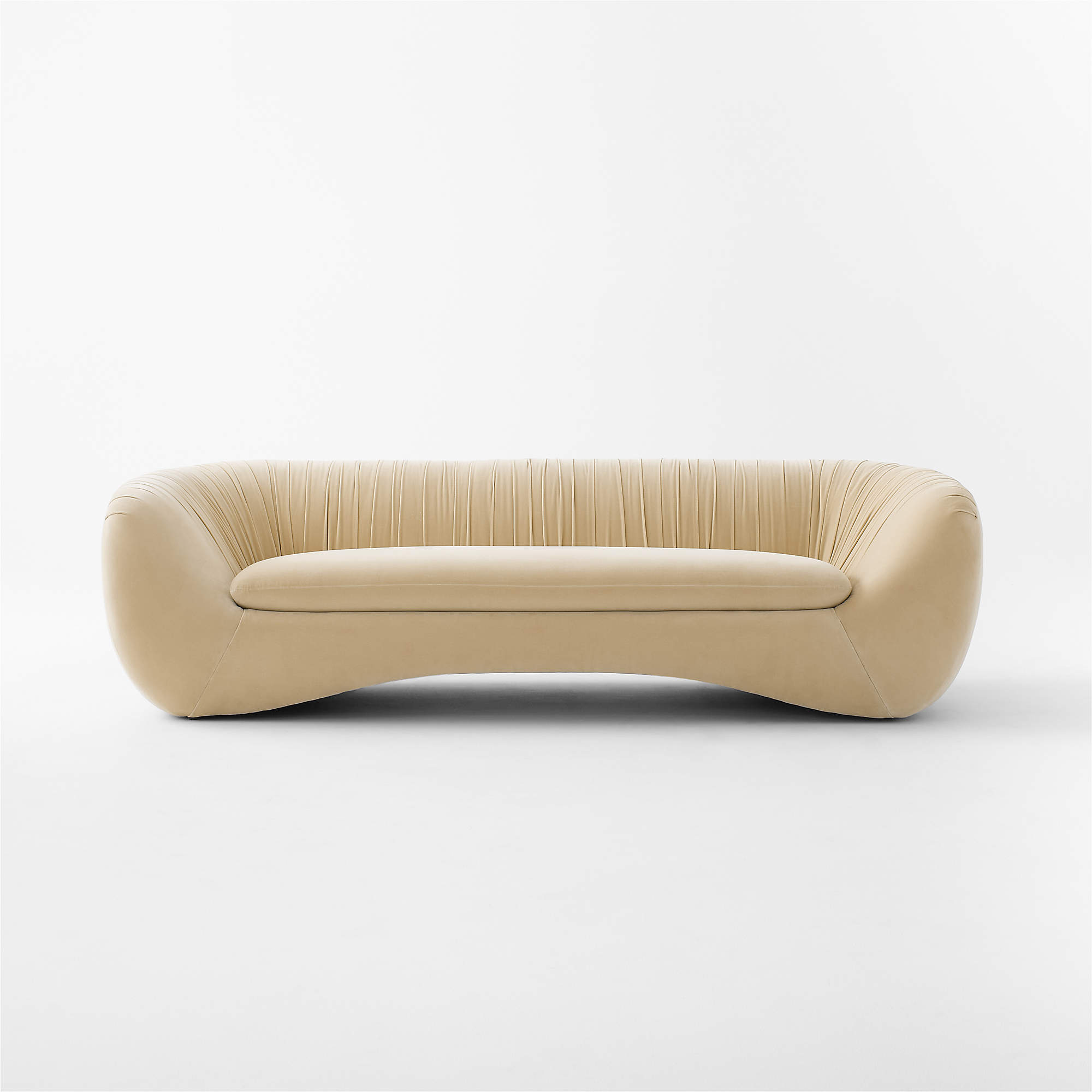 Cecil Cream Velvet Sofa thumbnail 3