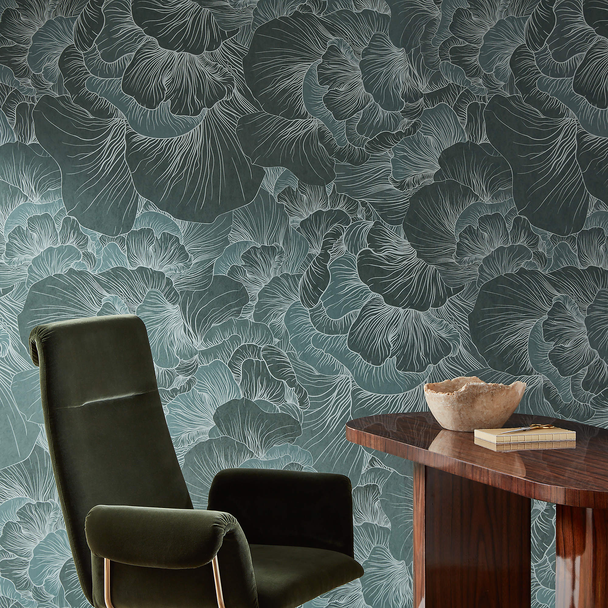Venation Green Floral Wallpaper thumbnail 2