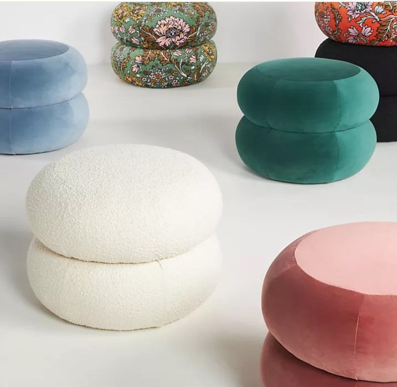 Muntz Velvet Ottoman thumbnail 2