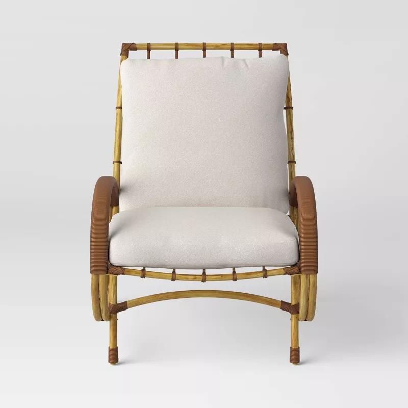 2pc Sculptured Statement Patio Chair and Ottoman thumbnail 2