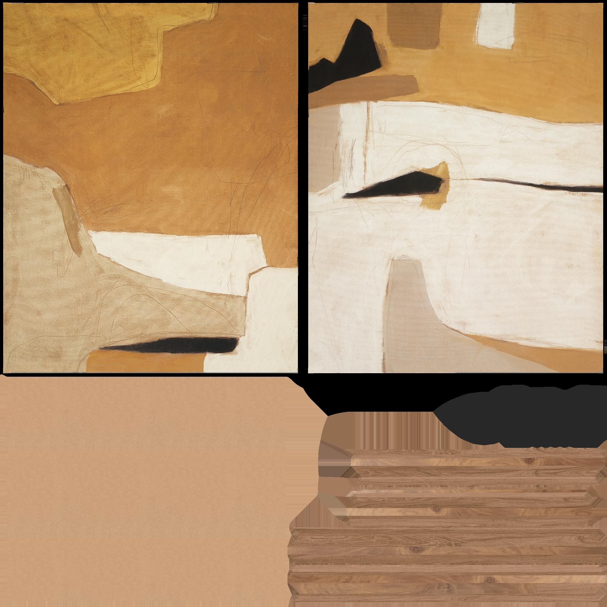 Earth Abstract Framed Canvases Brown (Set of 2) -24"x30" thumbnail 2
