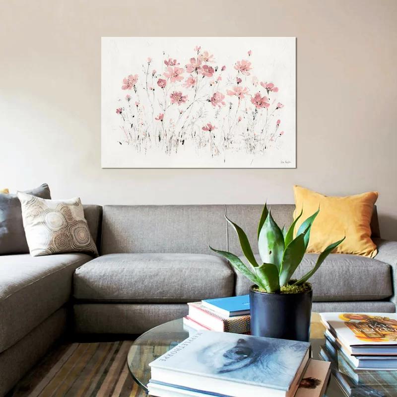 Wildflowers Pink I On Canvas by Lisa Audit Gallery thumbnail 2