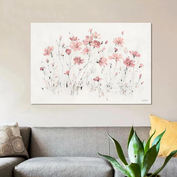 Wildflowers Pink I On Canvas by Lisa Audit Gallery thumbnail 3