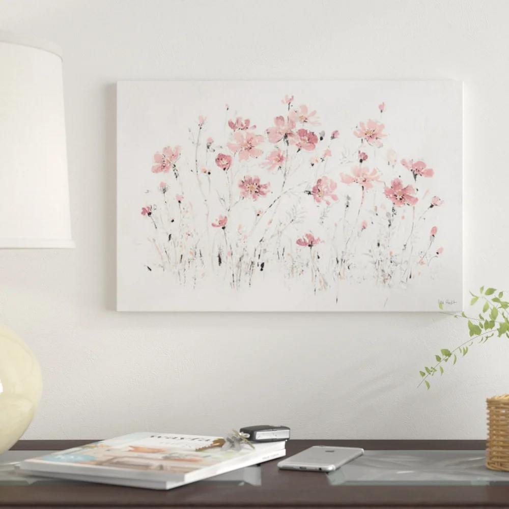 Wildflowers Pink I On Canvas by Lisa Audit Gallery thumbnail 4