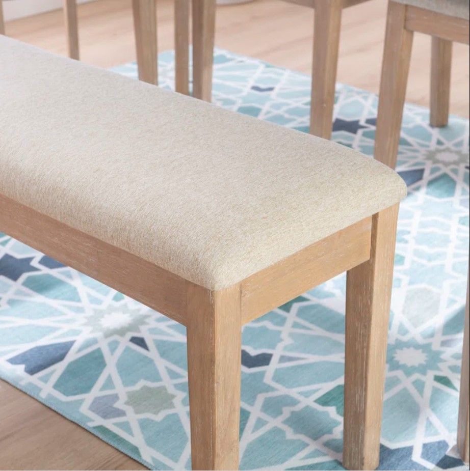 Whipkey Solid Wood Upholstered Dining or Entryway Bench thumbnail 4