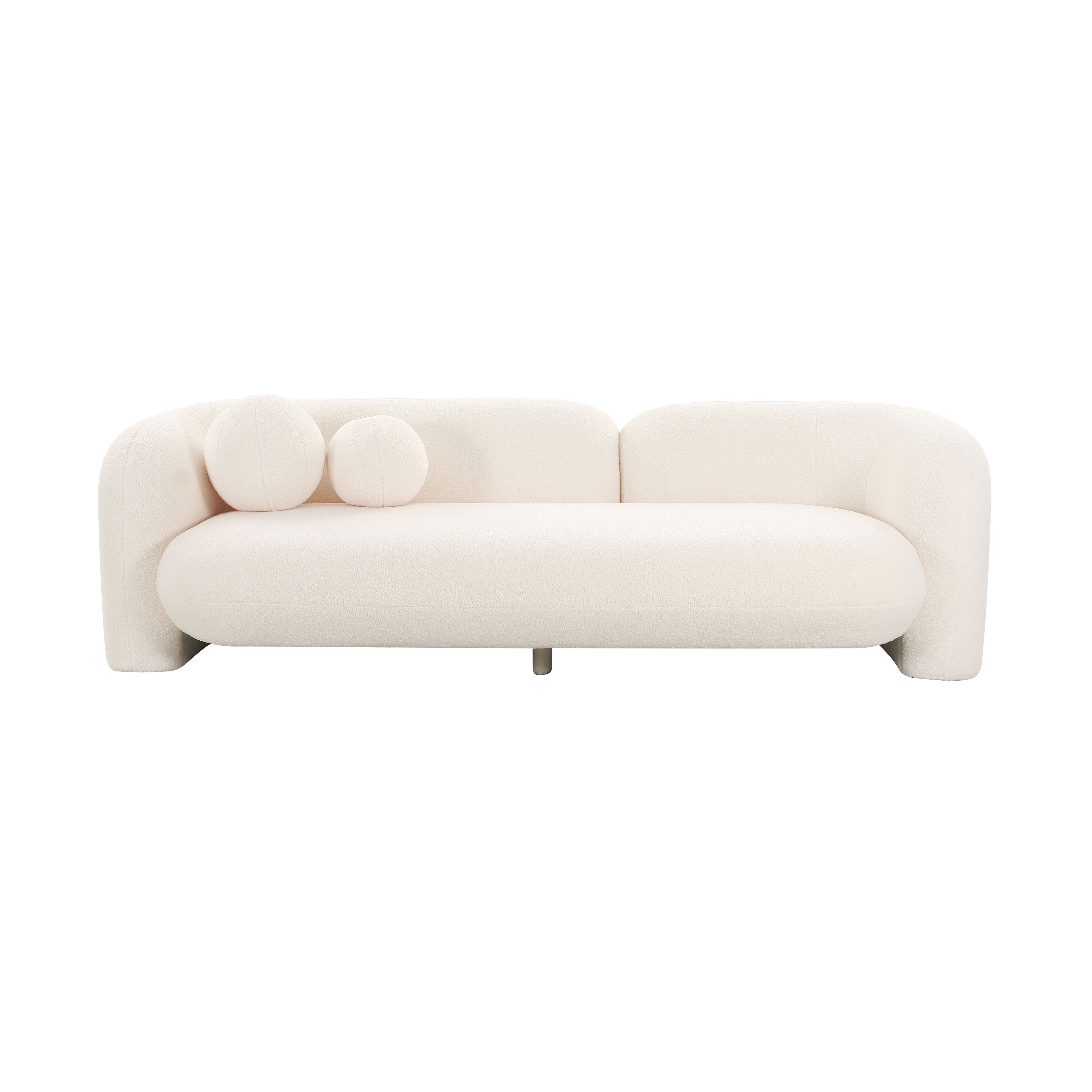 Melina Creme Faux Fur Sofa thumbnail 3
