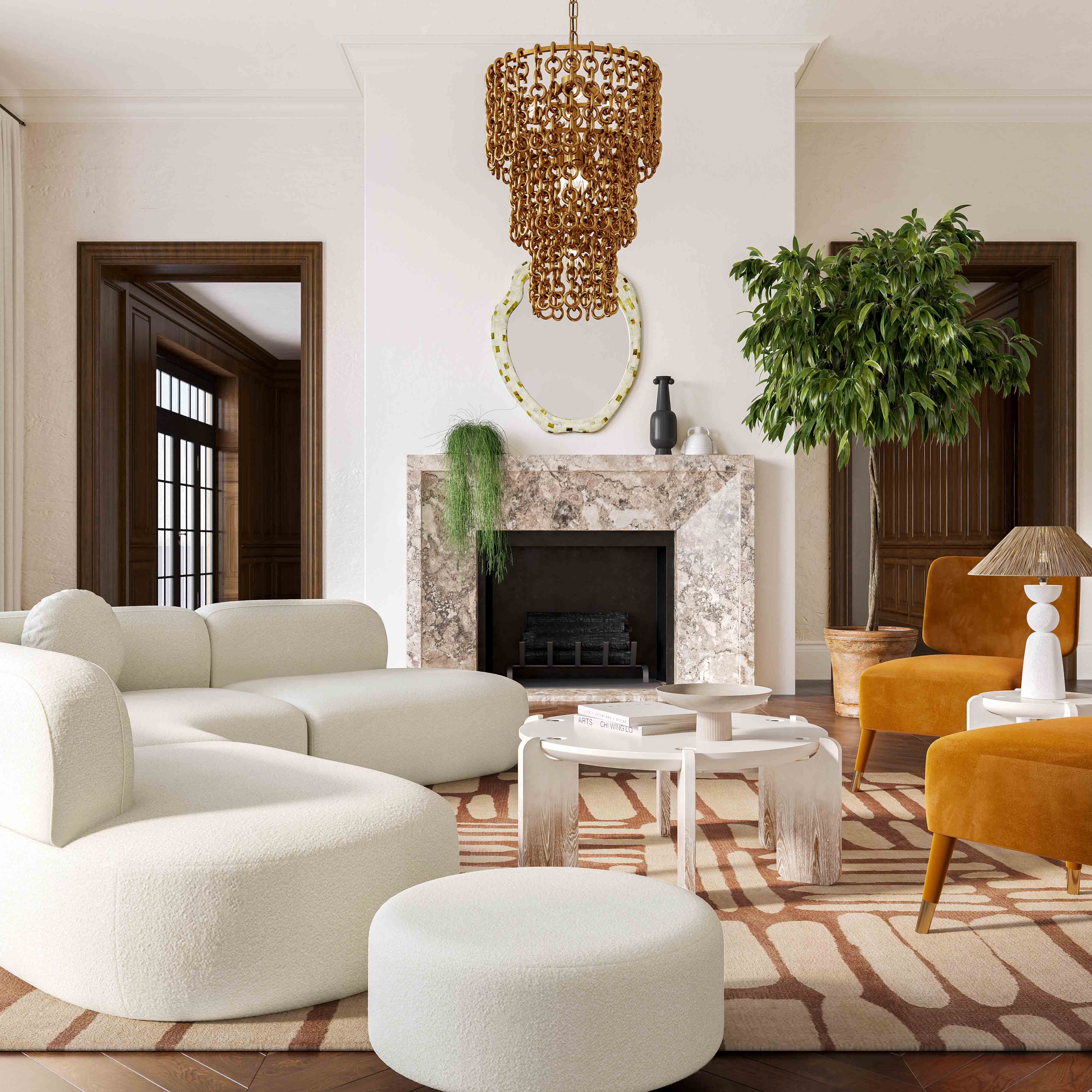 Brielle Cream Boucle Sectional thumbnail 2