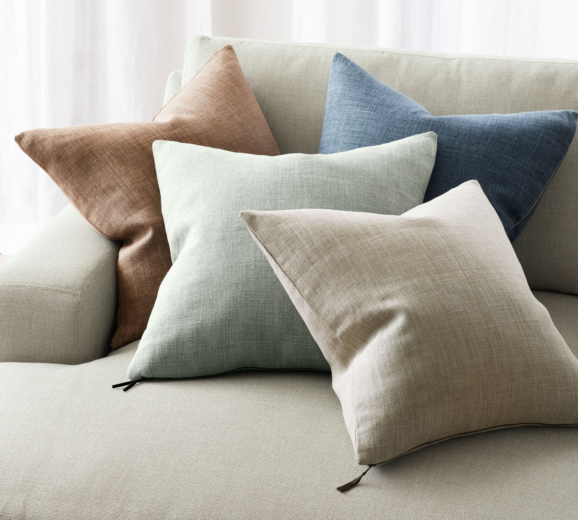 Belgian Linen Pillow Bone No insert 24" x 24" thumbnail 2