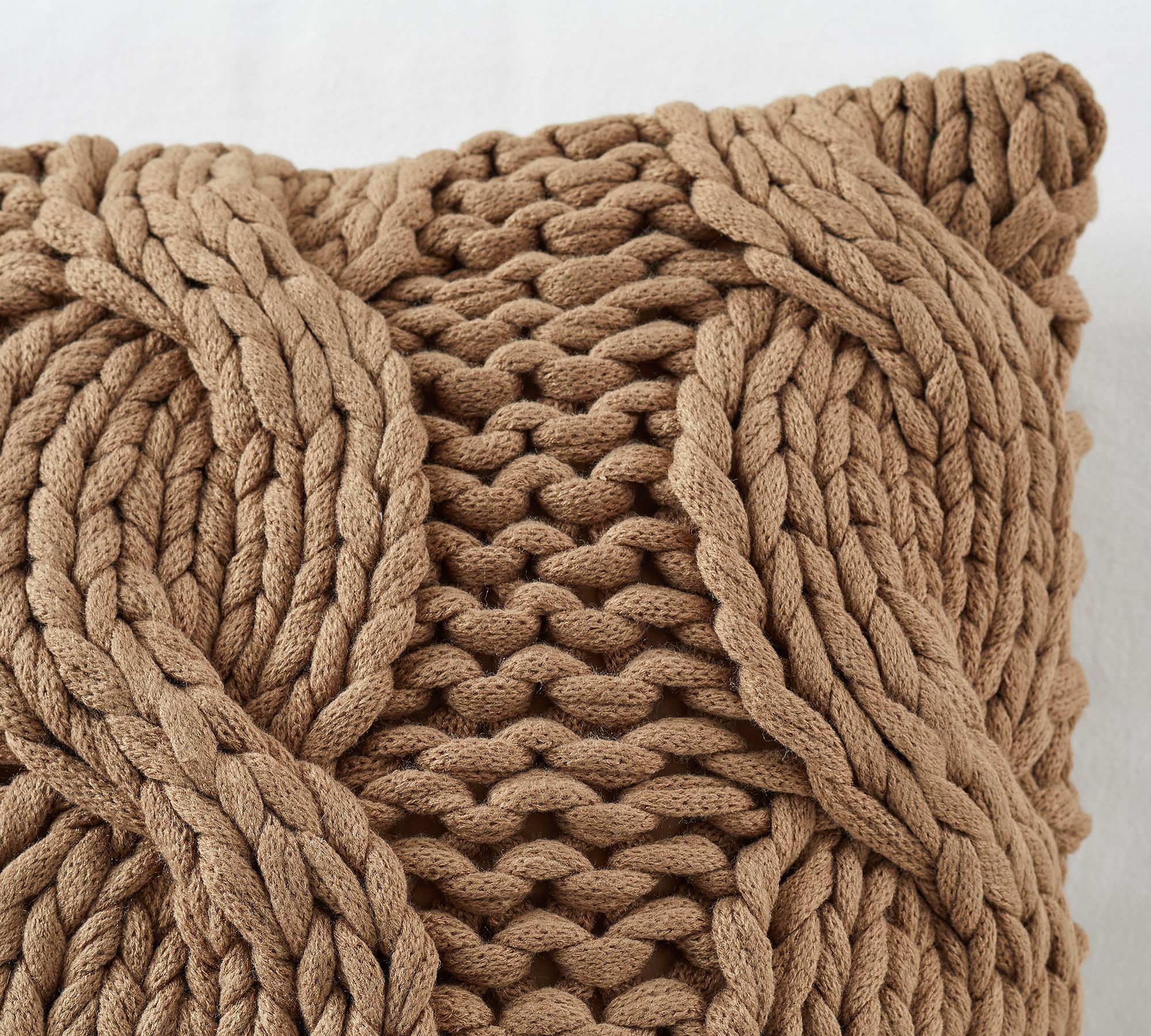 Colossal Handknit Pillow Bronze With insert 24" x 24" thumbnail 3