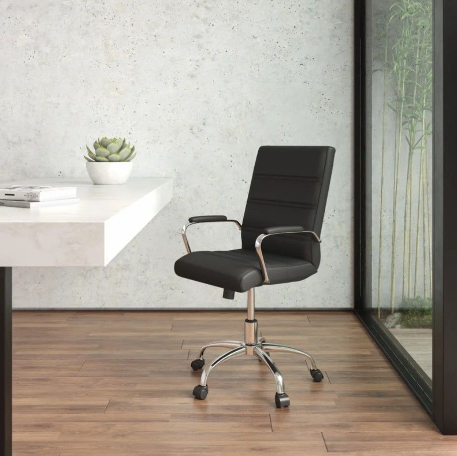 Mid Back Executive Swivel Office Chair with Metal Frame thumbnail 2