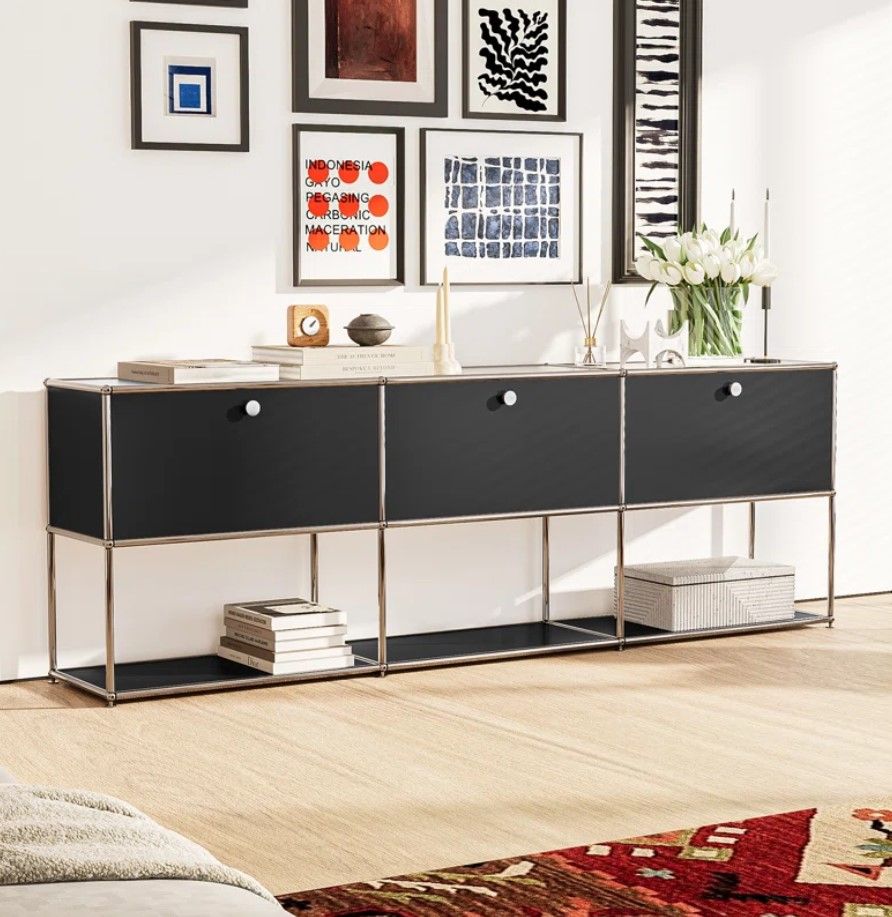Wyman 89.56'' Wide 3 Shelf Credenza thumbnail 2