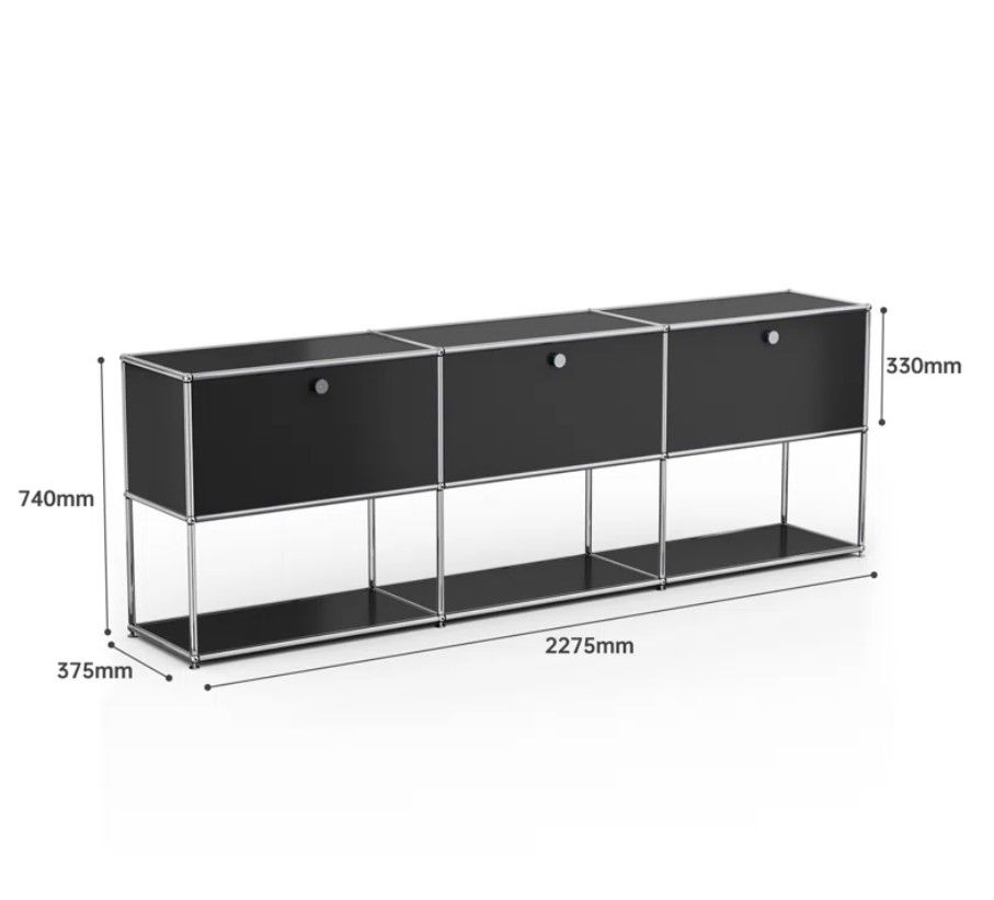 Wyman 89.56'' Wide 3 Shelf Credenza thumbnail 5