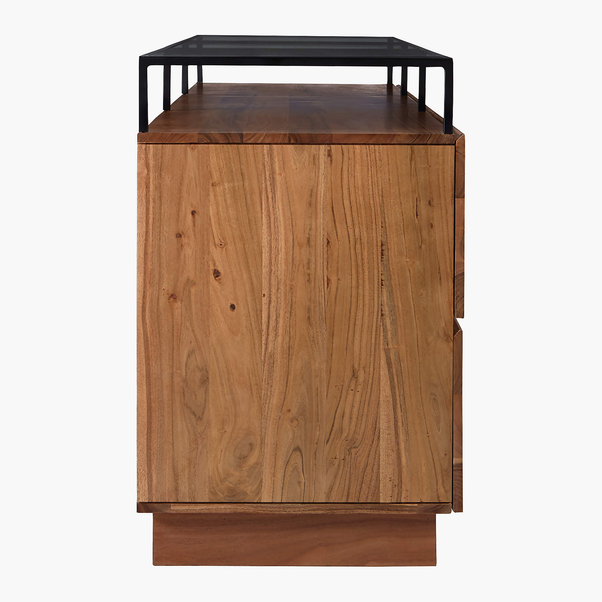 Lawson Low 6 Drawer Wood Dresser with Glass Top thumbnail 4