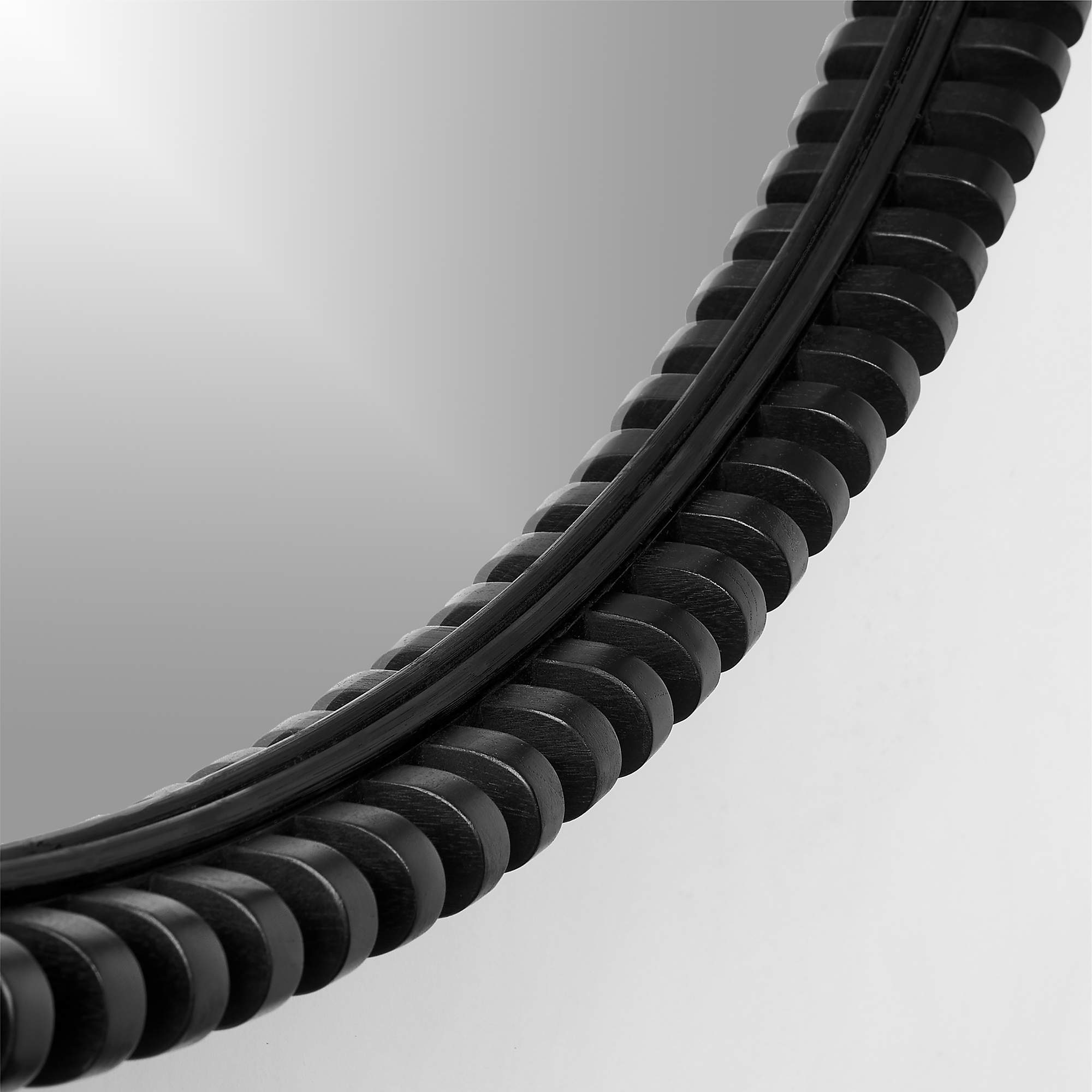 Monaco Black Round Wall Mirror-48" thumbnail 3