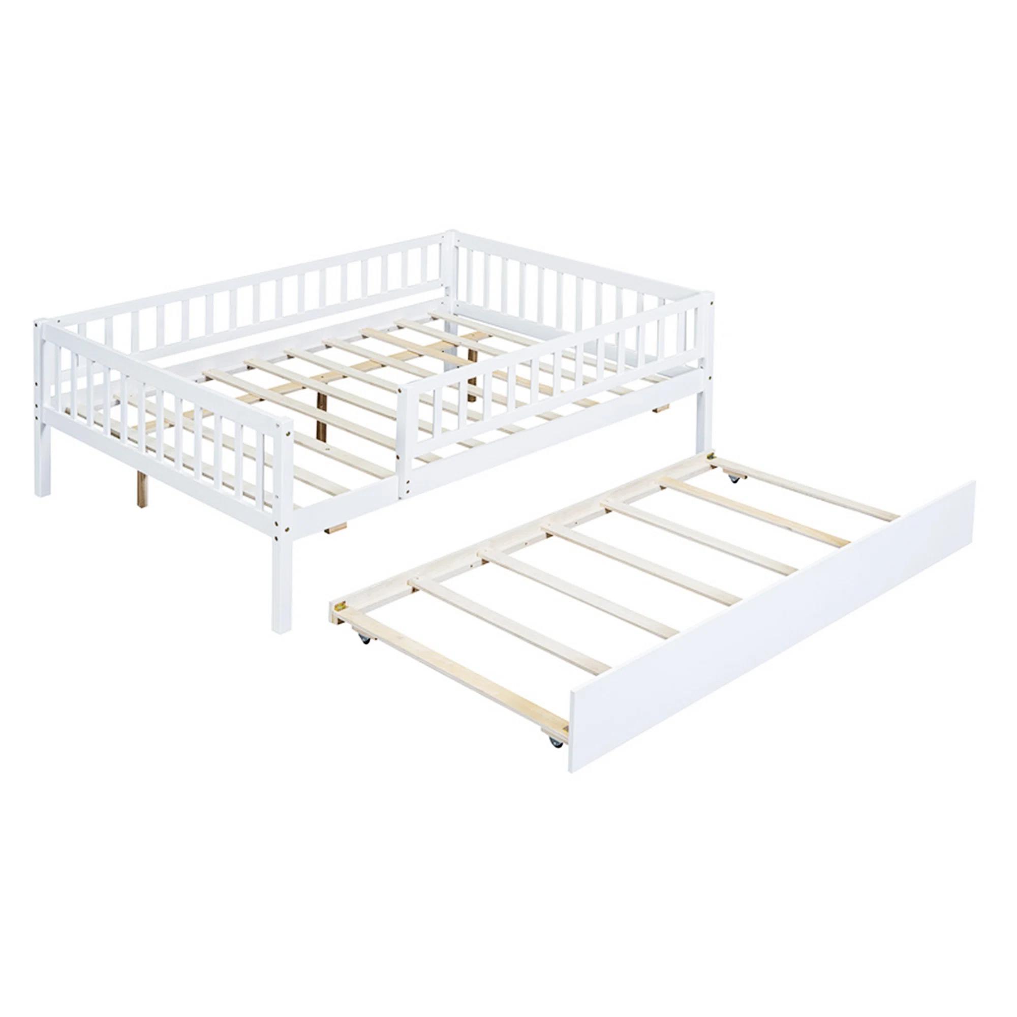 Haylea Wood Daybed with Trundle and Fence Guardrails-Full thumbnail 3